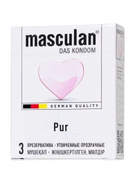 Супертонкие презервативы Masculan Pur - 3 шт. - Masculan - купить с доставкой в Новошахтинске