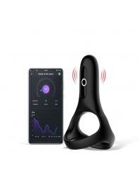 Черное виброкольцо Magic Motion Rise с подхватом мошонки - Magic Motion - в Новошахтинске купить с доставкой