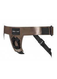 Бронзовый пояс для насадок Curious Harness - Strap-on-me - купить с доставкой в Новошахтинске