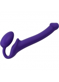 Фиолетовый безремневой страпон Silicone Bendable Strap-On - size S - Strap-on-me - купить с доставкой в Новошахтинске