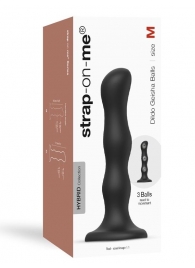 Черная насадка Strap-On-Me Dildo Geisha Balls size M - Strap-on-me - купить с доставкой в Новошахтинске