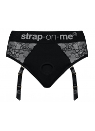 Черные трусики для насадок Diva Lingerie Harness - size S - Strap-on-me - купить с доставкой в Новошахтинске
