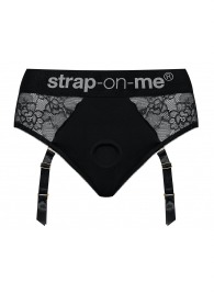 Черные трусики для насадок Diva Lingerie Harness - size M - Strap-on-me - купить с доставкой в Новошахтинске
