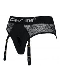 Черные трусики для насадок Diva Lingerie Harness - size L - Strap-on-me - купить с доставкой в Новошахтинске
