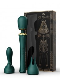 Изумрудный wand-вибратор Kyro с 2 насадками - Zalo