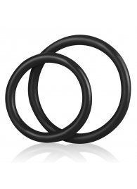 Набор из двух черных силиконовых колец разного диаметра SILICONE COCK RING SET - BlueLine - в Новошахтинске купить с доставкой
