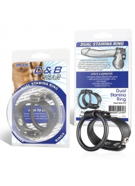 Двойное кольцо выносливости на пенис DUAL STAMINA RING - BlueLine - в Новошахтинске купить с доставкой