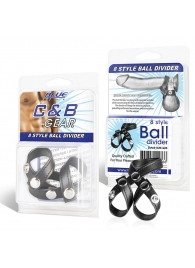 Разделитель мошонки из искусственной кожи на клепках 8 STYLE BALL DIVIDER - BlueLine - купить с доставкой в Новошахтинске
