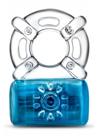 Синее эрекционное виброкольцо Pleaser Rechargeable C-Ring - Blush Novelties - в Новошахтинске купить с доставкой