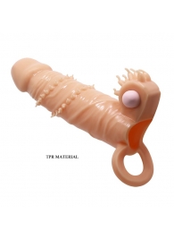 Телесная удлиняющая вибронасадка Penis Sleeve Connor - 17 см. - Baile - в Новошахтинске купить с доставкой