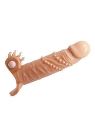 Телесная удлиняющая вибронасадка Penis Sleeve Connor - 17 см. - Baile - в Новошахтинске купить с доставкой