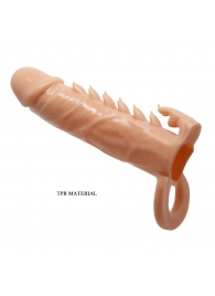 Телесная удлиняющая насадка Penis Sleeve Emmitt - 17 см. - Baile - в Новошахтинске купить с доставкой