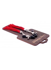 Металлические зажимы на соски с красными замшевыми кисточками - Crazy Handmade - купить с доставкой в Новошахтинске