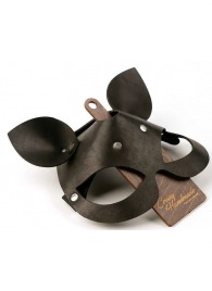 Черная кожаная маска  Кошка  с маленькими ушками - Crazy Handmade - купить с доставкой в Новошахтинске