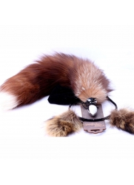 Игровой комплект: серебристая анальная пробка с пушистым хвостом и ободок-ушки - Crazy Handmade - купить с доставкой в Новошахтинске