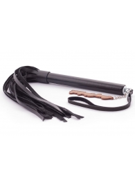 Черная кожаная плеть  Индиго  - 50 см. - Crazy Handmade - купить с доставкой в Новошахтинске