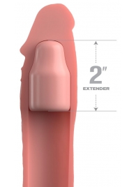 Телесная насадка-удлинитель 2 Inch Silicone X-tension with Strap - 20,3 см. - Pipedream - в Новошахтинске купить с доставкой