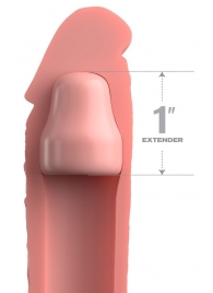 Телесная насадка-удлинитель 1 Inch Silicone X-tension - 17,8 см. - Pipedream - в Новошахтинске купить с доставкой