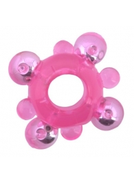 Эрекционное кольцо c бусинками - Toyfa Basic - в Новошахтинске купить с доставкой