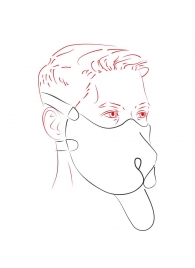 Красная неопреновая маска  Дог - Sitabella - купить с доставкой в Новошахтинске