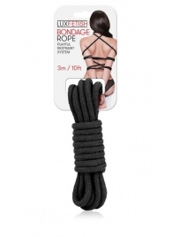 Черная хлопковая веревка для связывания - 3 м. - Lux Fetish - купить с доставкой в Новошахтинске