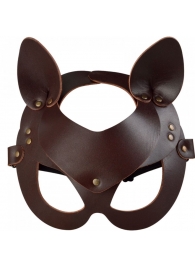 Коричневая кожаная маска  Кошечка - Sitabella - купить с доставкой в Новошахтинске