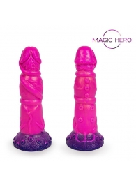 Розовый рельефный фантазийный фаллоимитатор - 20 см. - Bior toys - купить с доставкой в Новошахтинске