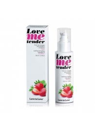 Съедобное согревающее массажное масло Love Me Tender Strawberry с ароматом клубники - 100 мл. - Love to Love - купить с доставкой в Новошахтинске