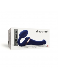 Синий безремневой страпон Multi Orgasm Size S с клиторальной стимуляцией - Strap-on-me - купить с доставкой в Новошахтинске