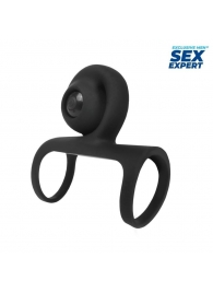 Черная вибронасадка на пенис Sex Expert - Sex Expert - в Новошахтинске купить с доставкой
