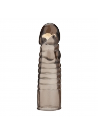 Дымчатая насадка-удлинитель Ribbed Realistic Penis Enhancing Sleeve Extension - 15,2 см. - BlueLine - в Новошахтинске купить с доставкой