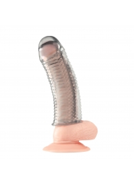 Текстурированная насадка на пенис Clear Textured Penis Enhancing Sleeve Extension - 16,5 см. - BlueLine - в Новошахтинске купить с доставкой