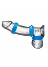 Комплект из трех голубых колец для эрекции 3-Pack Nuts   Bolts Stretch Cock Ring Set - BlueLine - в Новошахтинске купить с доставкой