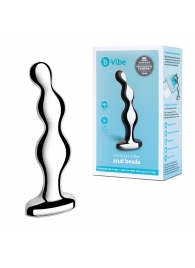 Стальной анальный фаллоимитатор для простаты Stainless Steel Anal Beads - 13 см. - b-Vibe - в Новошахтинске купить с доставкой