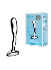 Стальной стимулятор простаты Stainless Steel Prostate Plug - 11,5 см. - b-Vibe - в Новошахтинске купить с доставкой