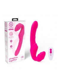 Розовый безремневой страпон на радиоуправлении Strapless Together - 22 см. - Together Toy - купить с доставкой в Новошахтинске