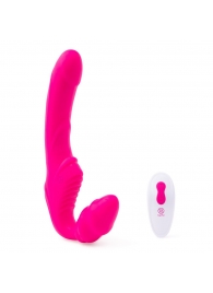 Розовый безремневой страпон на радиоуправлении Strapless Together - 22 см. - Together Toy - купить с доставкой в Новошахтинске