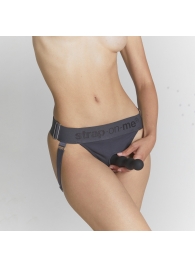 Серые трусики для фиксации насадок Strap-on-me Harness Lingerie Unique - Strap-on-me - купить с доставкой в Новошахтинске