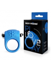 Синее эрекционное кольцо с виброэлементом - 1137 - в Новошахтинске купить с доставкой