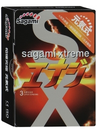 Презервативы Sagami Xtreme ENERGY с ароматом энергетика - 3 шт. - Sagami - купить с доставкой в Новошахтинске