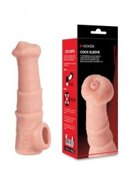Телесная фантазийная насадка на член Cock Sleeve Size M - KOKOS - в Новошахтинске купить с доставкой