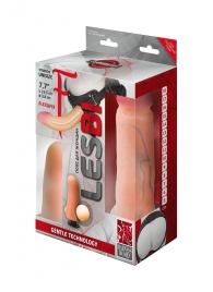 Телесный страпон Harness LESBI с вагинальной пробкой - 16,5 см. - LOVETOY (А-Полимер) - купить с доставкой в Новошахтинске