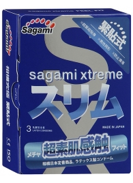 Розовые презервативы Sagami Xtreme FEEL FIT 3D - 3 шт. - Sagami - купить с доставкой в Новошахтинске