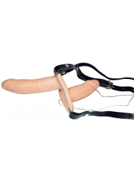 Телесный женский страпон с вагинальной пробкой Strap-On Duo - 15 см. - Orion - купить с доставкой в Новошахтинске