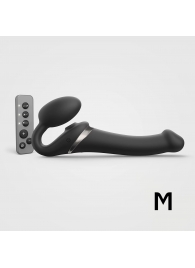 Черный безремневой страпон Multi Orgasm Size M с клиторальной стимуляцией - Strap-on-me - купить с доставкой в Новошахтинске