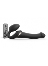 Черный безремневой страпон Multi Orgasm Size M с клиторальной стимуляцией - Strap-on-me - купить с доставкой в Новошахтинске