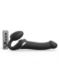 Черный безремневой страпон Multi Orgasm Size L с клиторальной стимуляцией - Strap-on-me - купить с доставкой в Новошахтинске