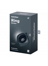 Черный мужской вибромассажер Ring Stroker - Satisfyer - в Новошахтинске купить с доставкой