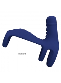 Синяя вибронасадка на пенис Vibrating Penis Sling - Baile - в Новошахтинске купить с доставкой