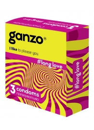 Презервативы с анестетиком для продления удовольствия Ganzo Long Love - 3 шт. - Ganzo - купить с доставкой в Новошахтинске